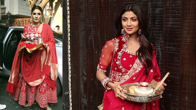 Shilpa Shetty, Raveena Tandon & Other Celebs Karwa Chauth Look | Boldsky