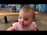 Toddler Girl Puckers Her Face After Tasting Lemon For the First Time