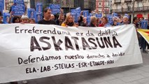 Concentración de sindicatos vascos contra la sentencia del 'procés'