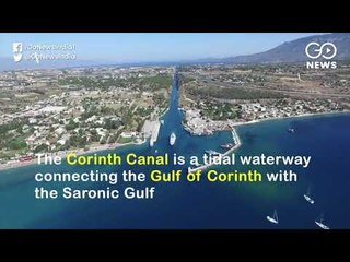 Massive Cruise Ship Squeezes Through Corinth Canal