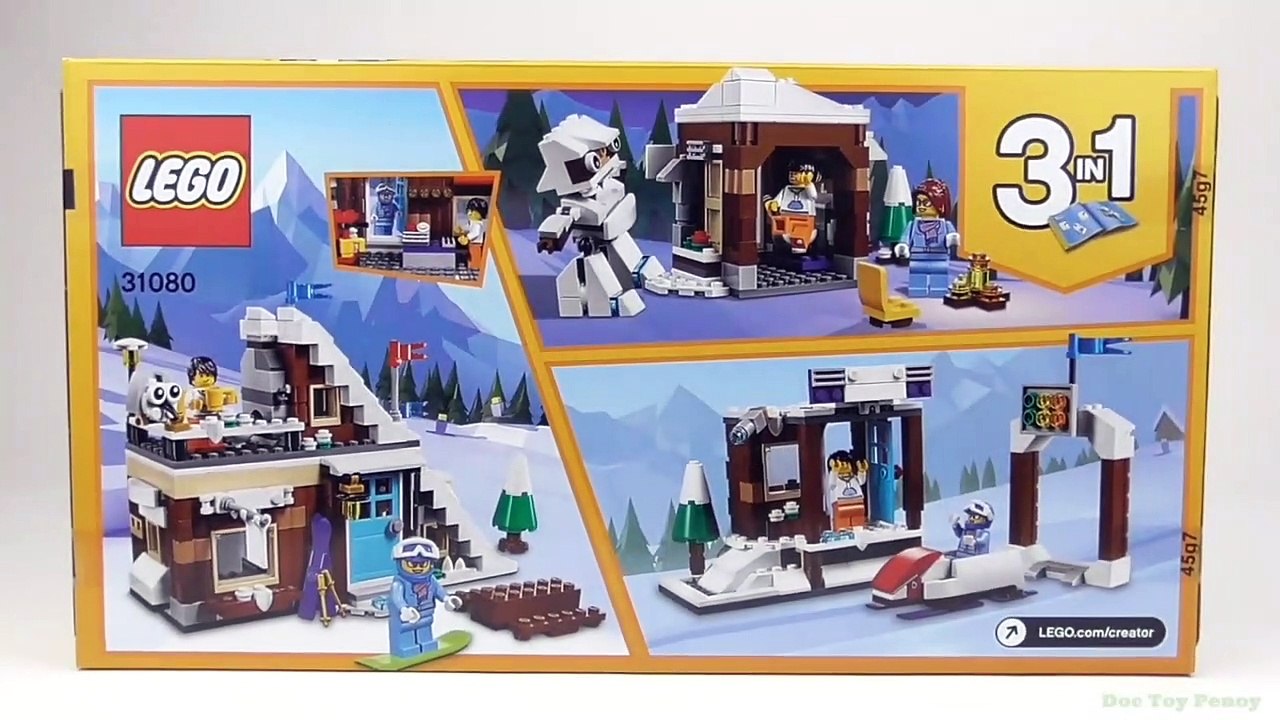 LEGO Creator Modular Winter Vacation "Ski Cabin" (31080) - Toy Unboxing and Speed Build