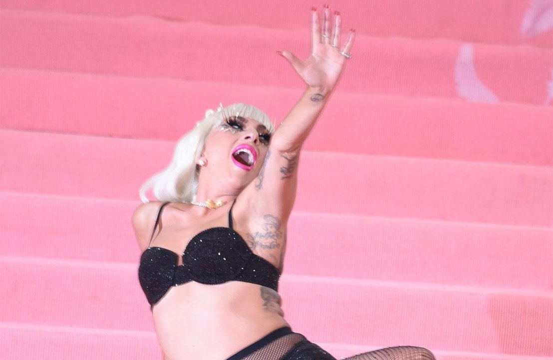 Lady Gaga falls off stage as fan drops her during Las Vegas residency