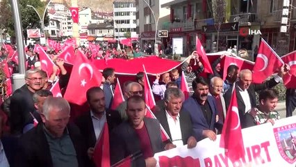 Bayburt'ta Mehmetçik'e destek yürüyüşü