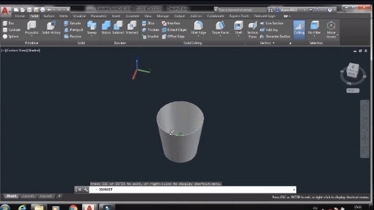 Auto cad 3d modelling of a Glass !! Glass modelling in autocad 3d!!