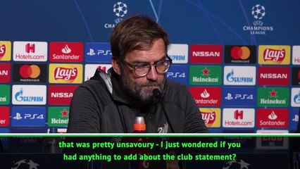 Download Video: Klopp responds to 'racist' Origi banner