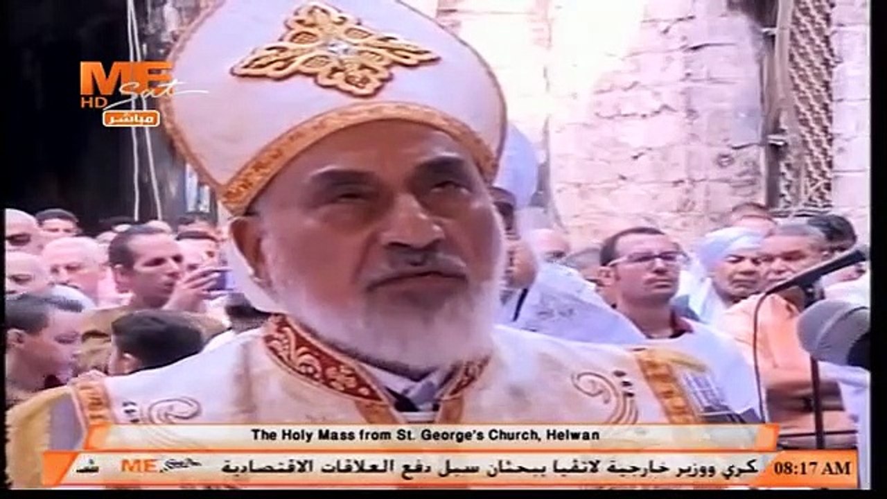 أقباط حلوان يصلون قداس بكنيسة مارجرجس المحترقة