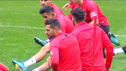 El Atlético de Madrid acude a entrenar