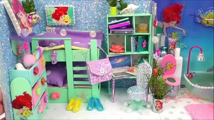 Tải video: DIY miniatura Ariel Twin dormitorio y baño sirena casa de muñecas