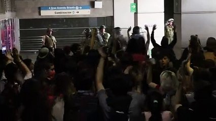 Protestos em Santiago