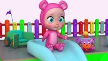 3D BABY BEAR  Aprende colores para bebés con juguete de madera y toboganes con piscinas de bolas