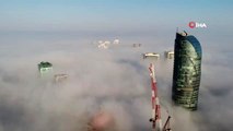 İstanbul sise teslim oldu, ortaya çıkan eşsiz manzara havadan böyle görüntülendi