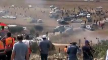 İsrail askeri zırhlı aracı Filistinlilerin üzerine böyle sürdü