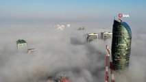 İstanbul sise teslim oldu, ortaya çıkan eşsiz manzara havadan böyle görüntülendi
