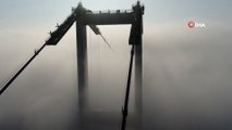 Yoğun sis 15 Temmuz Şehitler Köprüsü'nde kartpostallık görüntüler oluşturdu