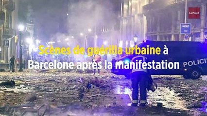 Scènes de guérilla urbaine à Barcelone après la manifestation