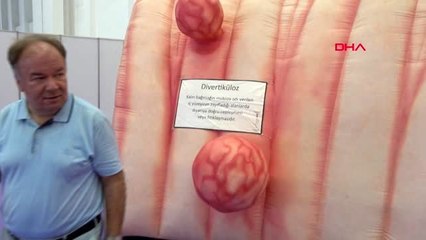 İzmir dev bağırsak maketine yoğun ilgi