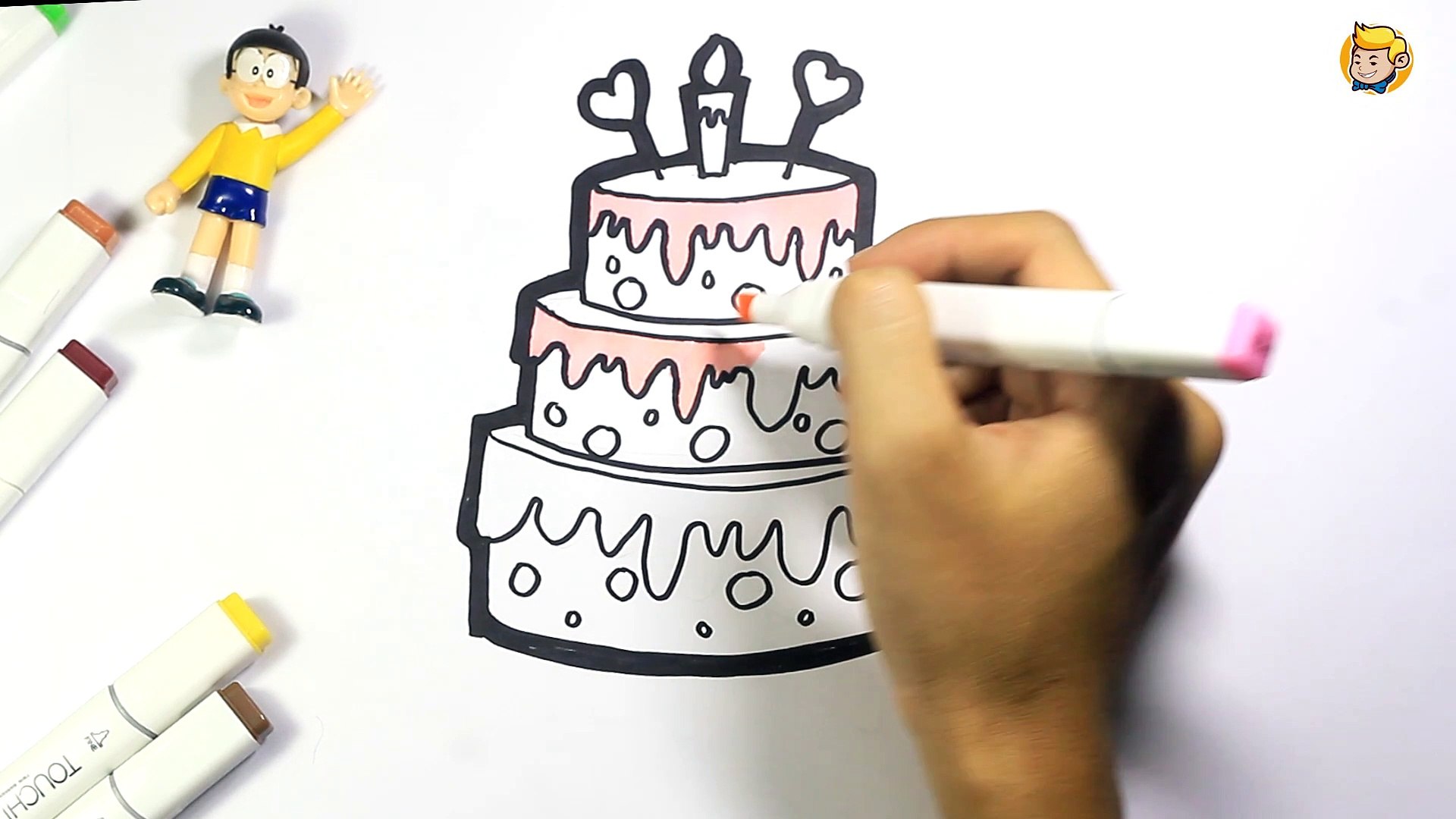 Drawing And Coloring Birthday Cakes For Children Video Dailymotion