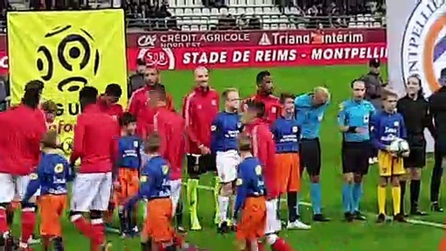 Entrée des jeunes du FCP lors de Stade de Reims - Montpellier HSC (Ligue 1 Conforama)