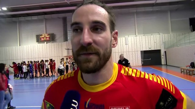Benjamin Massot-Pellet après la victoire de Martigues Handball contre Chambéry