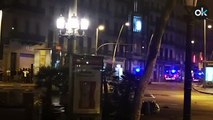 Los violentos CDR atacan a la Policía en la plaza de Cataluña