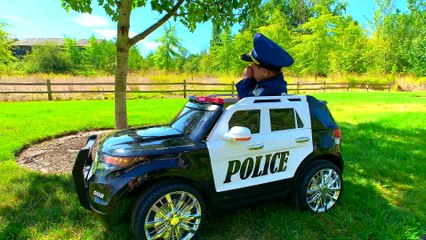 Elias Learning to Behave while Playing Police with Police Toys for Kids