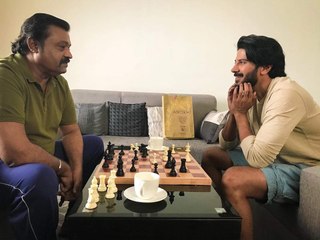 Suresh Gopi And Dulquer Salmaan Playing Chess In Location