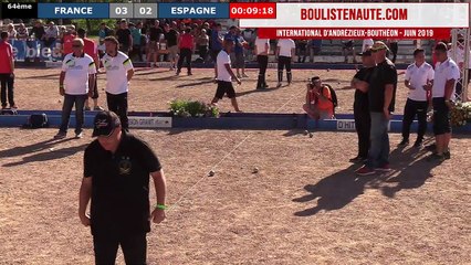 International  à pétanque d'Andrézieux-Bouthéon 2019 : 32ème FRANCE espoirs VS ESPAGNE