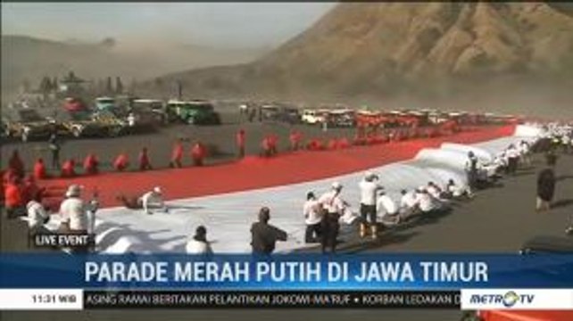 Rayakan Pelantikan, Polda Jatim Gelar Parade Merah Putih di Empat Titik