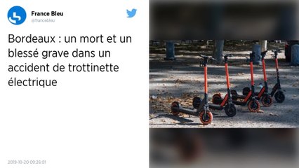Trottinette électrique. Un mort et un blessé dans un accident à Bordeaux