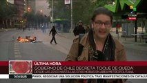 Chile: decretan toque de queda y suspensión del transporte público
