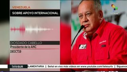 Diosdado Cabello destaca el apoyo internacional a Venezuela