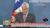 Chile: Sebastián Piñera suspende el alza a las tarifas del metro