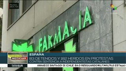 5ª jornada de protestas en Cataluña deja 83 detenidos y 182 heridos