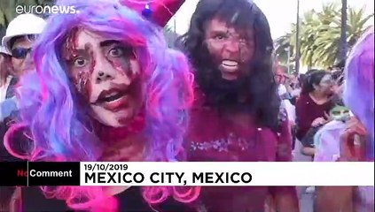 The dead come alive on Mexico City streets for zombie walk