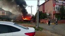 Pendik'te fabrika bahçesinde korkutan yangın
