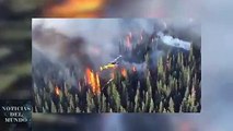Captan un helicóptero causando incendios forestales en California estados unidos