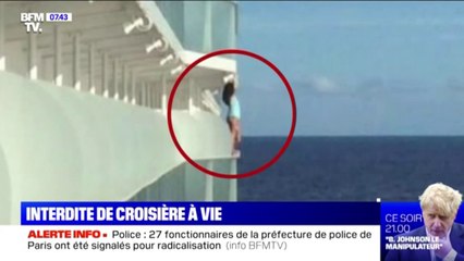 Cette femme est interdite de croisière à vie après avoir grimpé sur la balustrade d'un navire