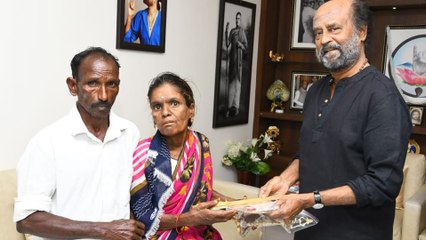 Rajinikanth helping to Gaja Puyal Victims