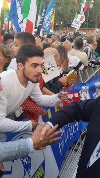 Roma - #OrgoglioItaliano, L'arrivo di Tajani in piazza San Giovanni (19.10.19)