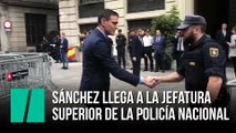 Sánchez y Marlaska llegan a la Jefatura Superior de la Policía Nacional en Via Laietana