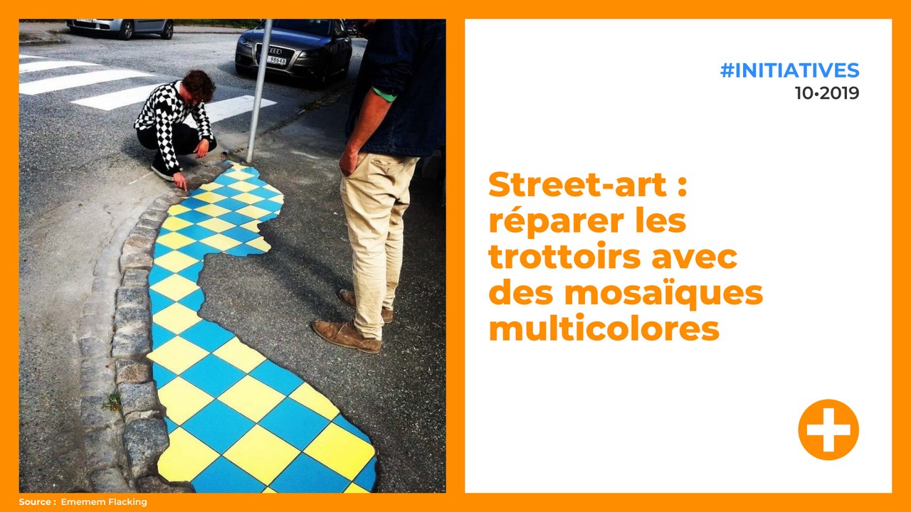 Street-art : réparer les trottoirs avec des mosaïques multicolores