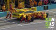 Loose wheel forces Logano to pit, go two laps down