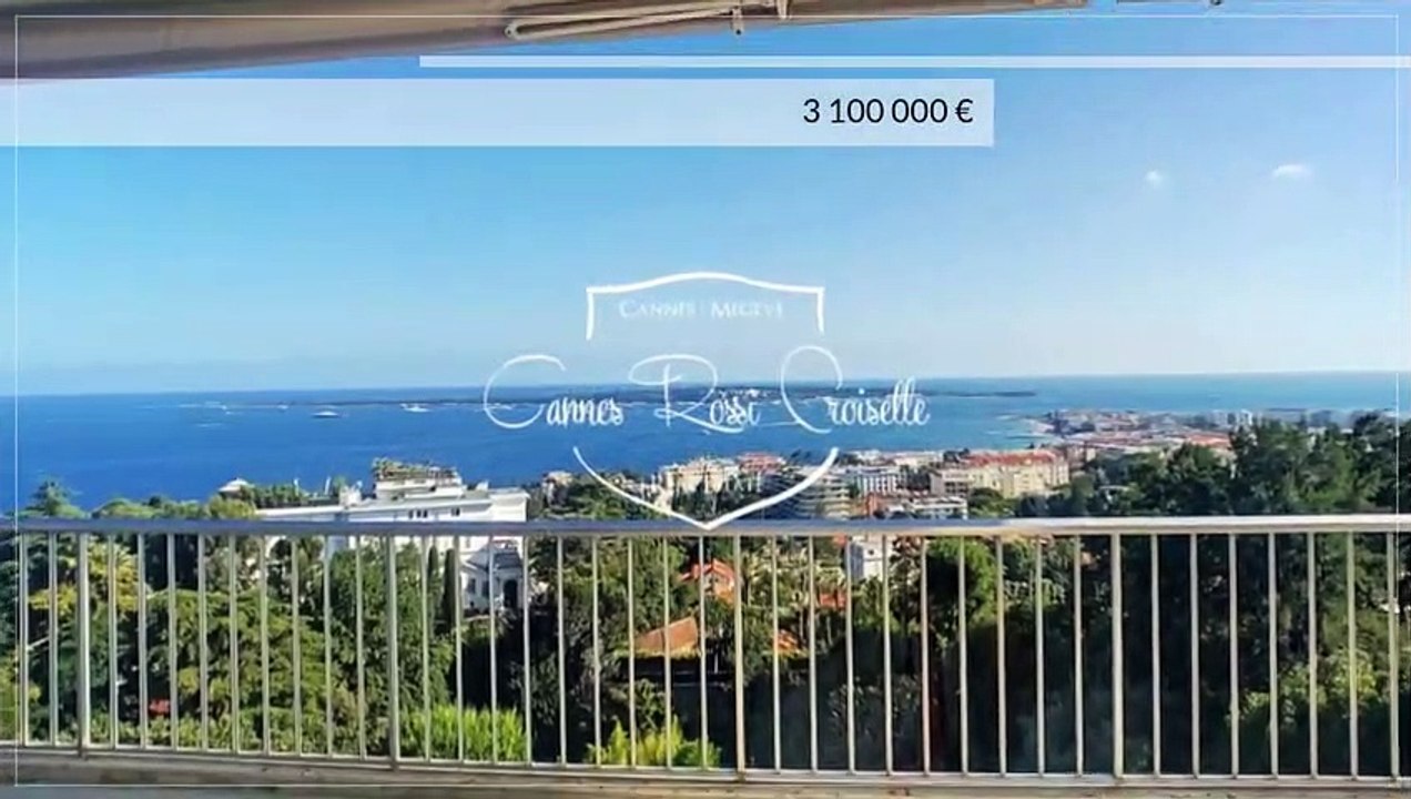 Dernier étage  4 Pièces  160 m2 -Cannes Californie - Vue Mer