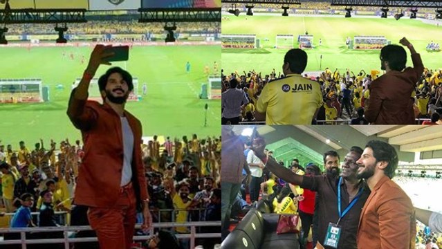 ISL 2019 : Dulquer salman's mass entry at ISL stadium | FilmiBeat Malayalam