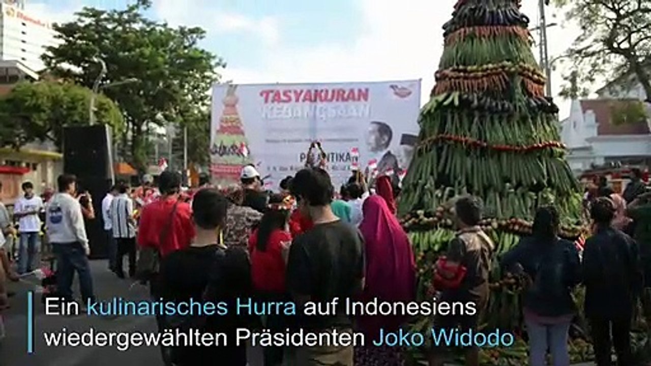 Indonesien: Riesiger Gemüseturm zu Ehren von Präsident Widodo