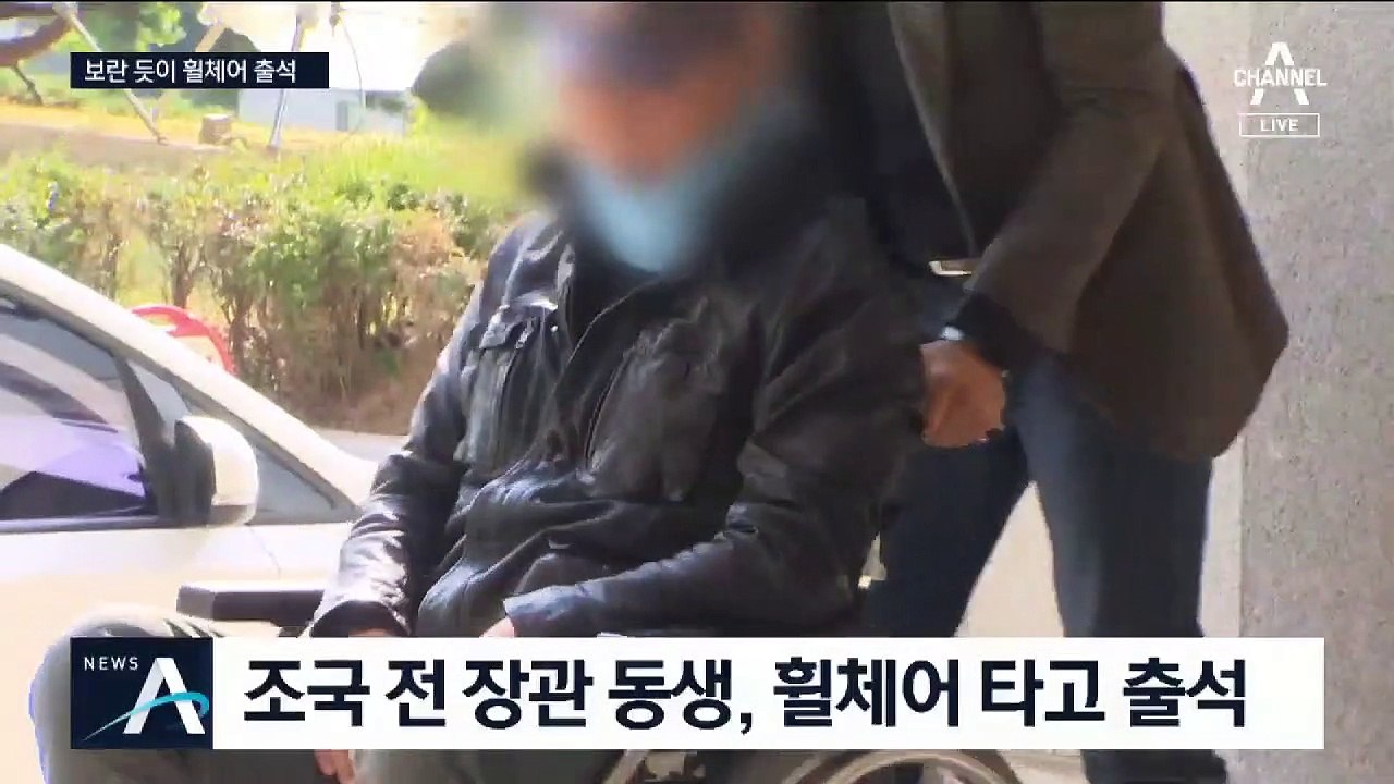 CCTV 모습은 멀쩡했는데…조국 동생, 휠체어 타고 출석