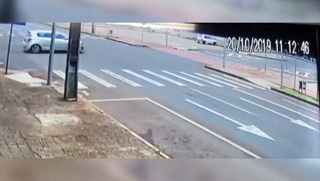 Na contramão: Câmera registra motorista atingindo poste, após atropelar ciclistas na Av. Brasil