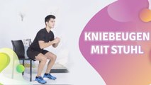 Kniebeugen mit Stuhl - Besser gesund Leben
