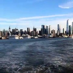 Crossing the East River from New York on a Ferry Boat
