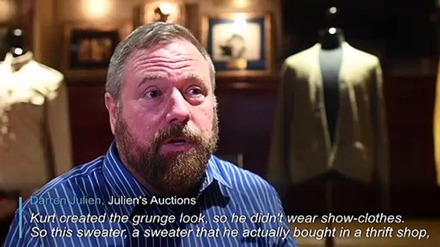 Cigarette-burned Kurt Cobain 'Unplugged' cardigan heading to auction